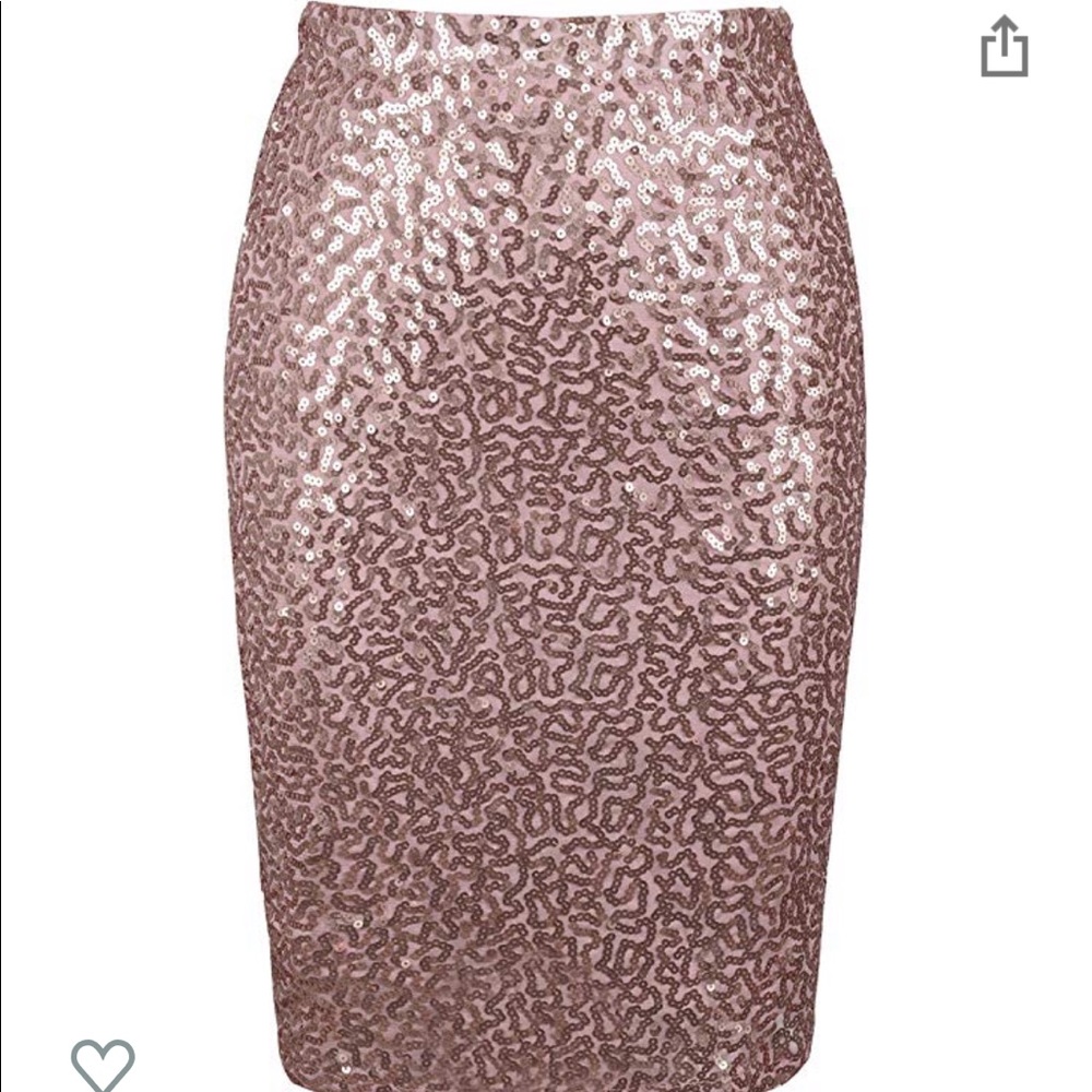 High waist sequin pencil skirt